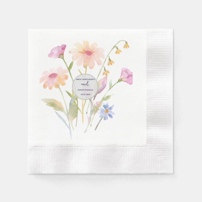 watercolor flower editable pappersservett (Framsidan)