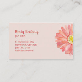 Watercolor Flower Pink Visitkort