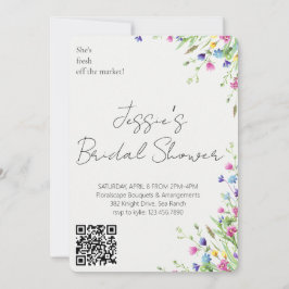 Watercolor Flower Pot Bridal Shower Garden Party Inbjudningar