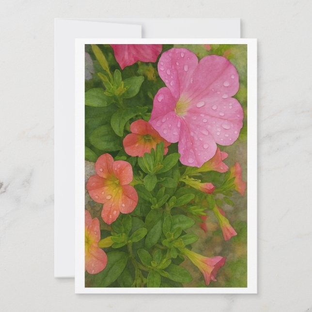 Watercolor Flowers Julkort (Framsida)