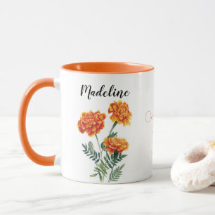 Watercolor Flowers Marigold oktober Flower Mugg