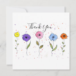 Watercolor Flowers Tack Kort