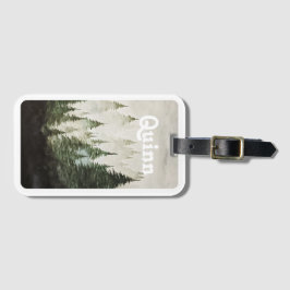 Watercolor Foggy Pine Trees  Bagagebricka