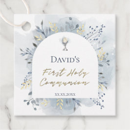 watercolor foliage First Communion Gåvor Etiketter
