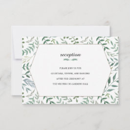 Watercolor Foliage Greenery Bröllop Inbjudningar