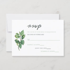 Watercolor Foliage Greenery Bröllop OSA Kort