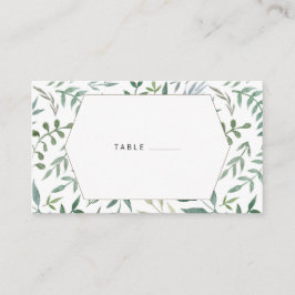 Watercolor Foliage Greenery Bröllop Placeringskort