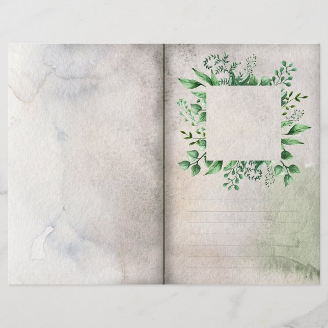 Watercolor Foliage Journal Scrapbook Page Page (Framsida)