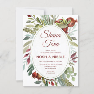 WATERCOLOR FOLIAGE ROSH HASHANAH DINNER INBJUDAN