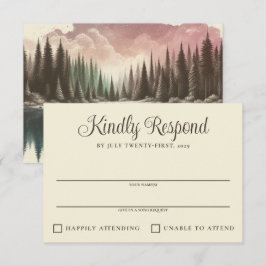 Watercolor Forest Bröllop OSA Kort