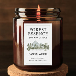 Watercolor Forest Candle Business Product Label Mat Etikett