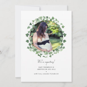 Watercolor Forest Greenery Photo Gravid Meddelande