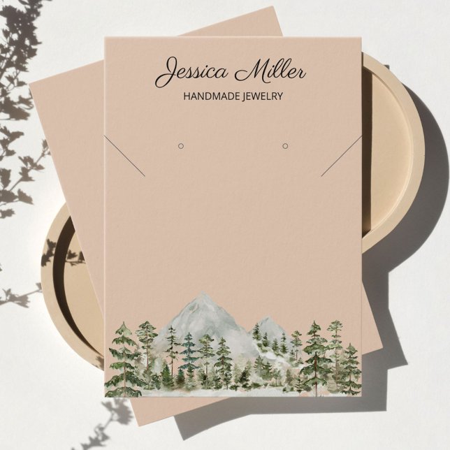 Watercolor Forest Jewelry Business Display Card Visitkort (Close up)