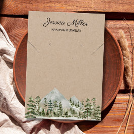 Watercolor Forest Jewelry Kraft Display Card Visitkort