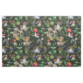 Watercolor Forest MushRumGreenery Berry Mönster Tyg