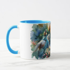 Watercolor Forest River Horsewoman Dreamscape Mugg