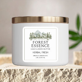Watercolor Forest Skincare Business Product Label Fyrkantigt Klistermärke