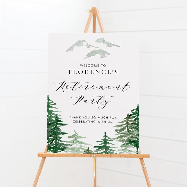Watercolor Forest Woodland Retirement Party Poster (Skapare uppladdad)