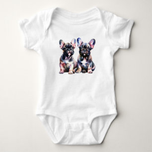 Watercolor Fransk Bulldog söta valpar T Shirt