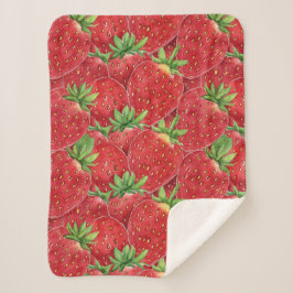 Watercolor Fresh Strawberry Patch Seamless Pattern