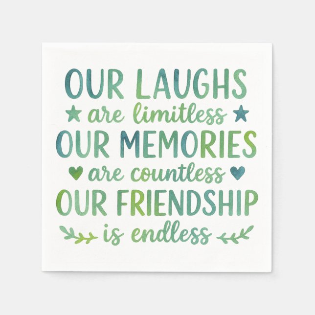 Watercolor Friendship Quote Pappersservett (Framsidan)