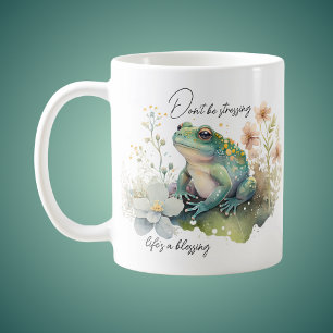 Watercolor Frog Stressar inte tro Kaffemugg