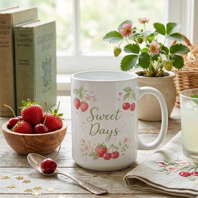 Watercolor Fruit Aesthetic Kaffemugg (Skapare uppladdad)