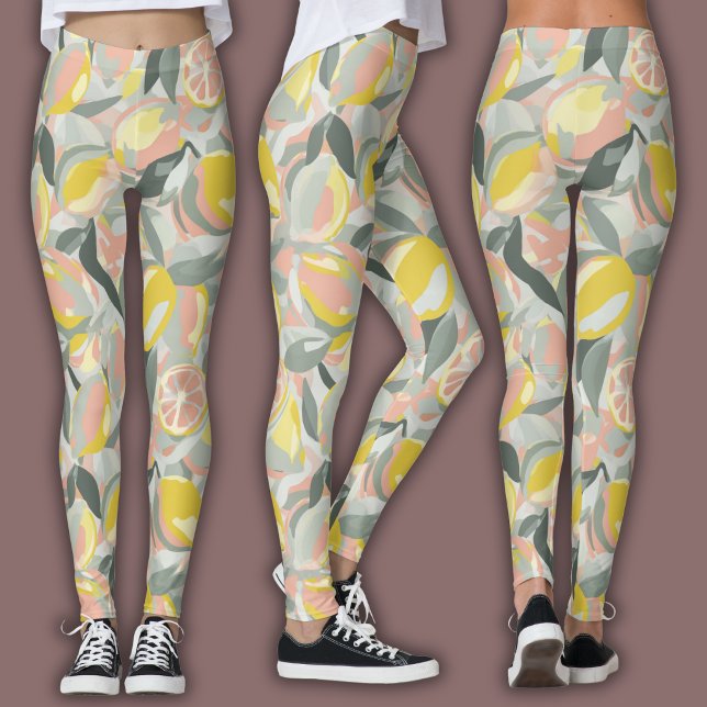 Watercolor Fruit Pattern | Vibrant Citrus Leggings (Skapare uppladdad)