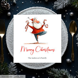 Watercolor Funny Santa Personalized Christmas  Pappersservett