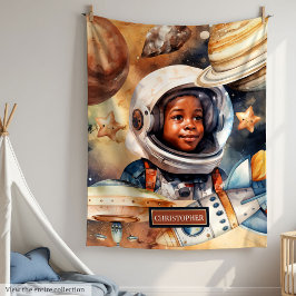 Watercolor Galaxy Blanket Mysigt Boys Room Decor Fleecefilt