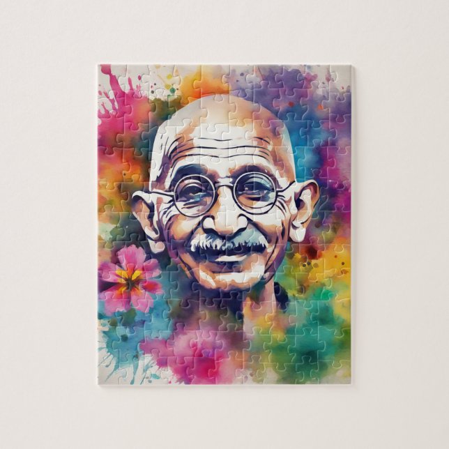 Watercolor Gandhi Pussel (Vertikal)