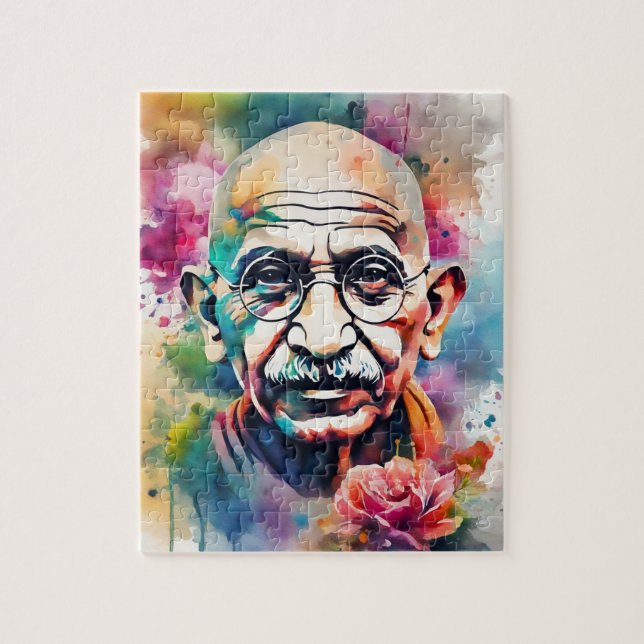 Watercolor Gandhi Pussel (Vertikal)
