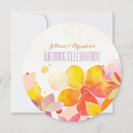 Watercolor Garden Flowers Boho Bröllop Inbjudningar