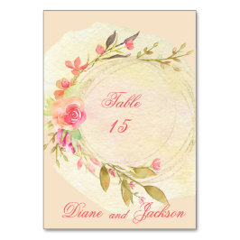 Watercolor Garden WedWedding Bordsnummer