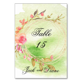 Watercolor Garden WedWedding Bordsnummer