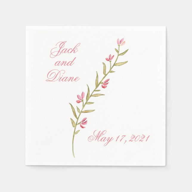 Watercolor Garden WedWedding Pappersservett (Framsidan)