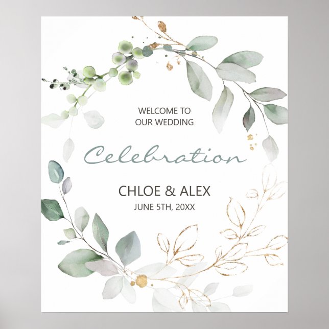 Watercolor Garden WedWedding Poster (Framsidan)