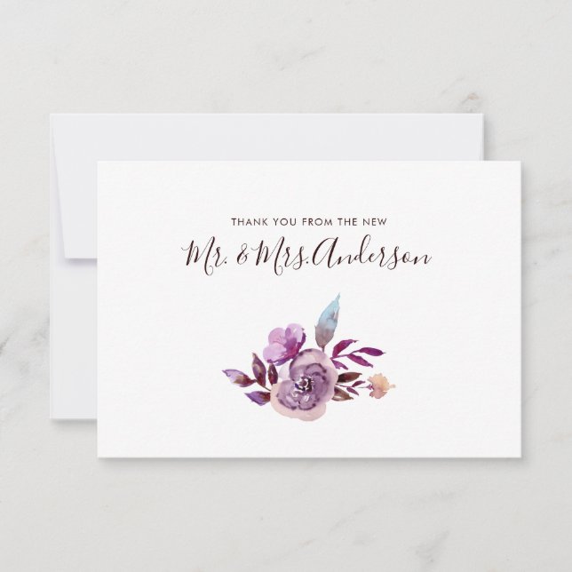 Watercolor Garden WedWedding Tack Kort (Framsida)
