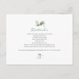 Watercolor Garden WedWedding Vykort