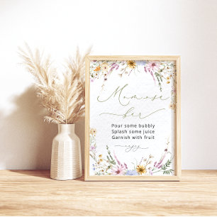 Watercolor Garden Wildblommor Mamma-osa Pub Poster
