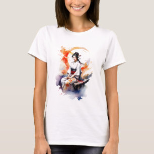 Watercolor Geisha T Shirt