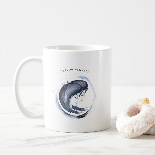 Watercolor Gemini Astrology Zodiac-tecken | Monogr Kaffemugg (Med munk)