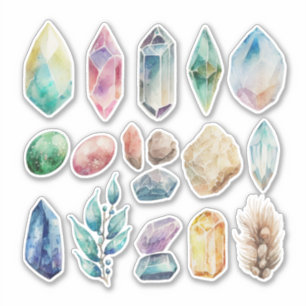 Watercolor Gemstone Gems Vinyl Sticker Klistermärken