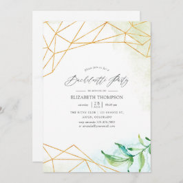 Watercolor Geometric Crystal Bachelorette Party Inbjudningar