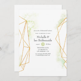 Watercolor Geometric Crystal Bridesmaids Luncheon Inbjudningar
