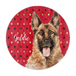 Watercolor German Shepherd Hund Personlig