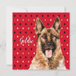 Watercolor German Shepherd Hund Personlig Kort