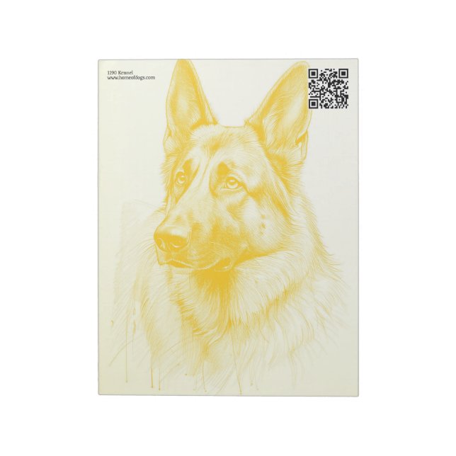 Watercolor German Shepherd Hundar Anteckningsblock (Roterad)