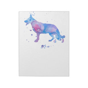 Watercolor German Shepherd Hundar Anteckningsblock