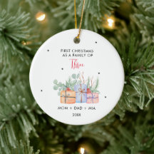 Watercolor Gift Bags och första familjen med tre